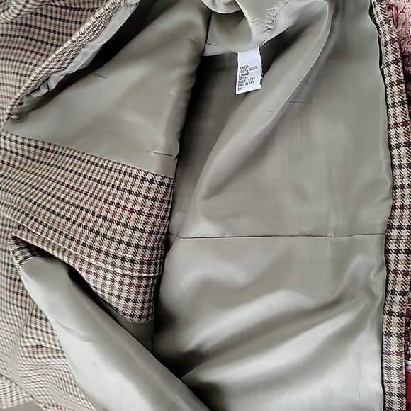 Vintage Talbots women's tweed print wool zip up blazer sz 18 - Picture 6 of 8